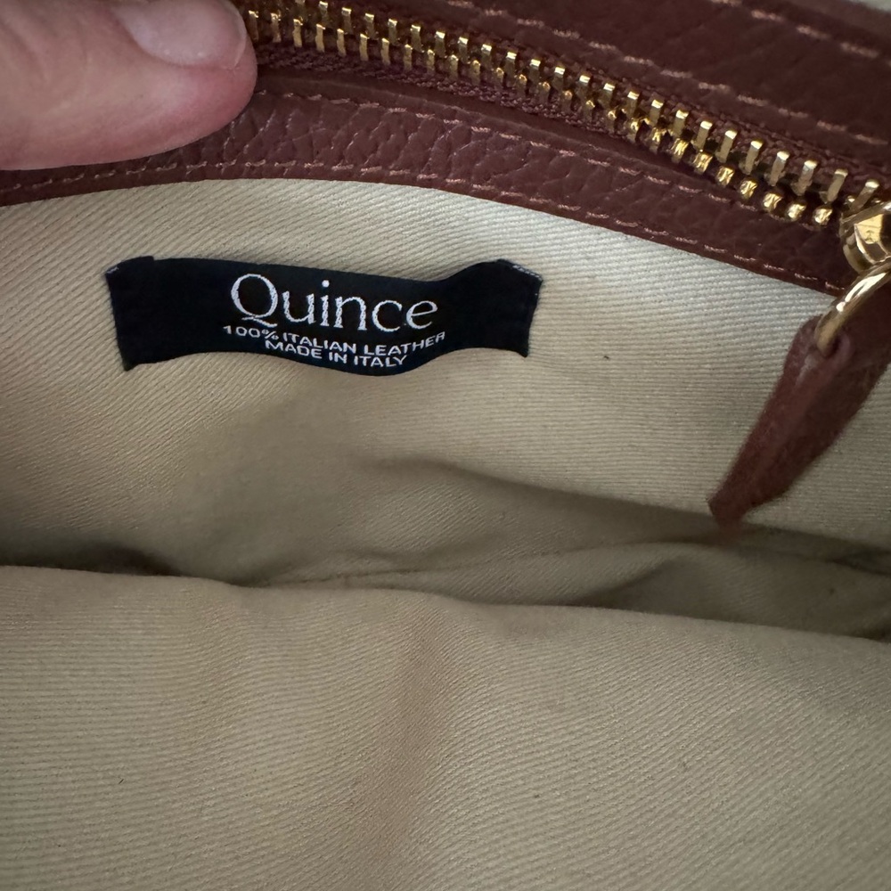 Quince Italian Leather & Raffia Crossbody - Picture 4 of 11